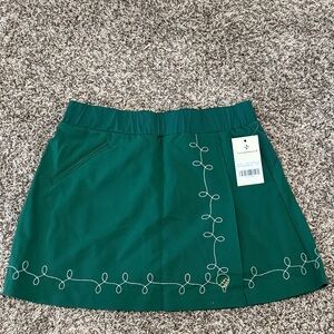 Tuckernuck Emerald Green Embroidered Mini Skirt